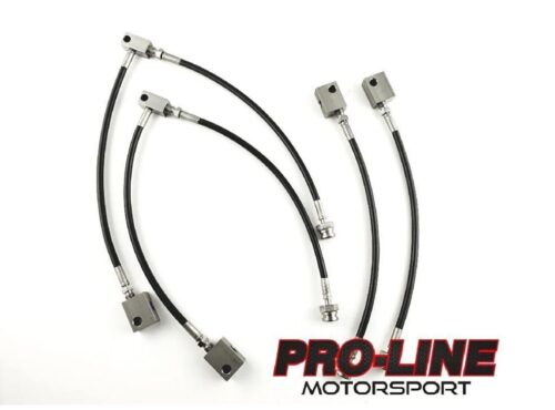 PROLINE Stainless Steel Braided Brake Caliper Line Kit Front & Rear *BLACK* - FITS NISSAN GTR R35